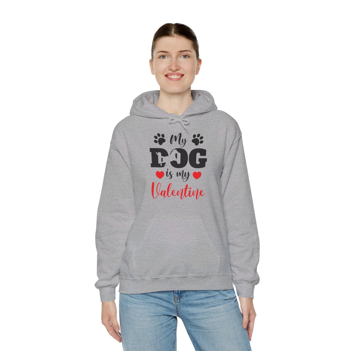 Funny My Dog is My Valentine Dog Lovers Hoodie For Men Women Hoodie
