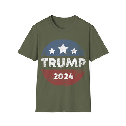 Trump 2024 Retro Campaign Button Re Elect President Trump T-Shirt For Men Women T-Shirt