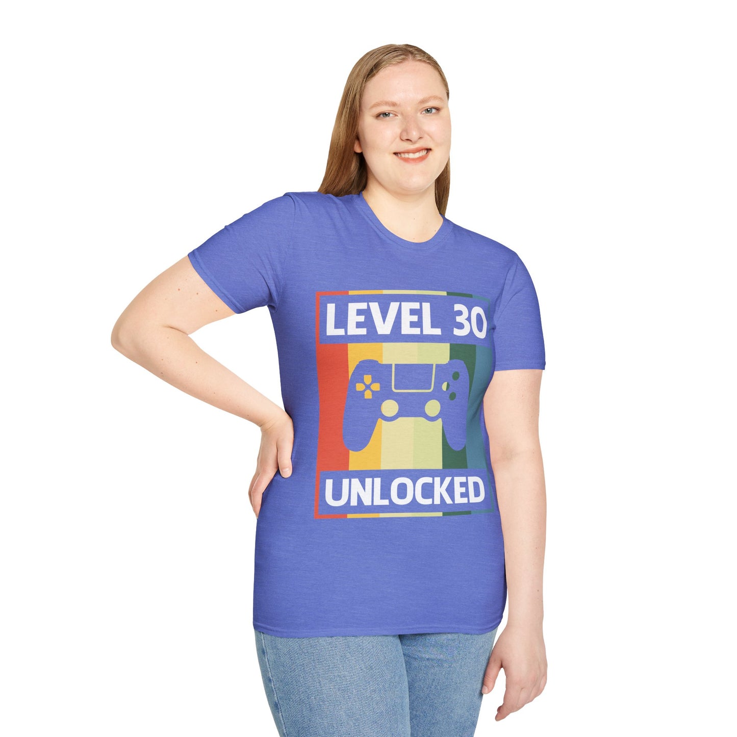 Funny Level 30 Unlocked Video Gamer Gaming 30th Birthday T-Shirt for Men Women