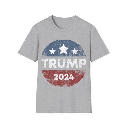 Trump 2024 Retro Campaign Button Re Elect President Trump T-Shirt For Men Women T-Shirt