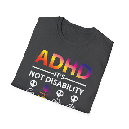 ADHD Its Not Disability Its A Different Ability Skeleton Retro T-Shirt Men Women