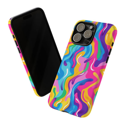 Rainbow Splash Pattern iPhone iPhone 13 14 15 16 Pro Max Plus Case Wireless Charging Compatible Tough Cases Protection, Magnetic Phone Case for iPhone Classic Series