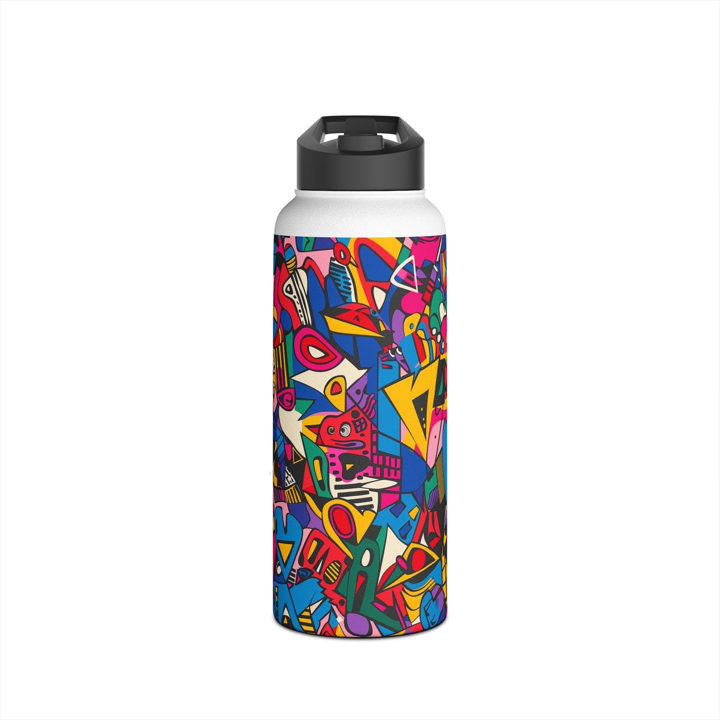 Comic pattern Vibrant Pattern Stainless Steel Water Bottle with Twist-on Lid and Double-Wall Vacuum Insulation