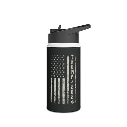 Pro-Trump American Flag Trump 2024 President 45 Water Bottle Men Women