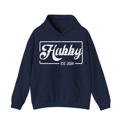 Hubby Est 2024 Just Married Honeymoon Wedding Couples Hoodie For Men Hoodie