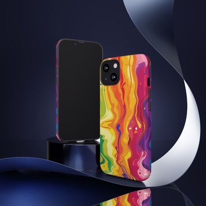 Rainbow Splash Vibrant iPhone 13 14 15 16 Pro Max Plus Case Wireless Charging Compatible Tough Cases Protection, Magnetic Phone Case for iPhone Classic Series