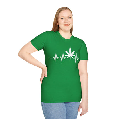 Funny Weed Cannabis Marijuana Leaf Heartbeat Stoner Tie Dye T-Shirt For Men Women T-Shirt