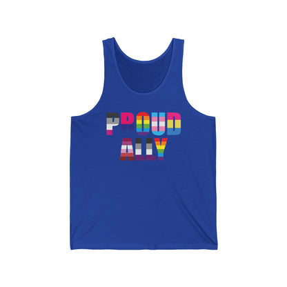 Proud Ally LGBTQ Gay Pride Equality Parade Retro Vintage Tank Top For Men Women