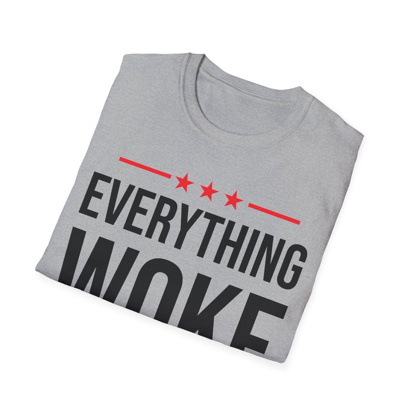 Funny Everything Woke Turns to Shit Trump Anti Biden 45 Political T-Shirt Men Women