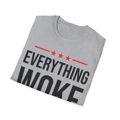 Funny Everything Woke Turns to Shit Trump Anti Biden 45 Political T-Shirt Men Women