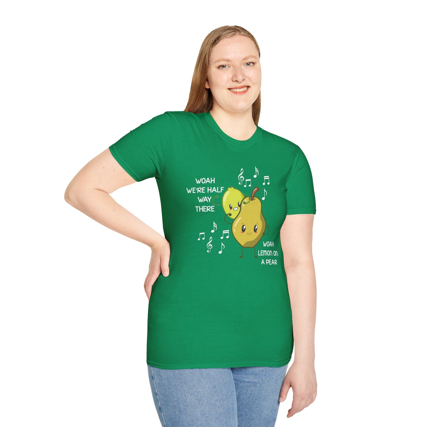 Funny Woah Lemon On A Pear Meme Unisex Softstyle T-Shirt for Teacher Foodie Travelers