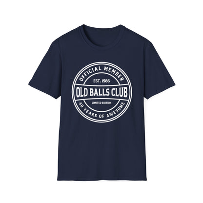 Mens Old Balls Club 40 Years Awesome Forty 40th Birthday Farthers Day T-Shirt