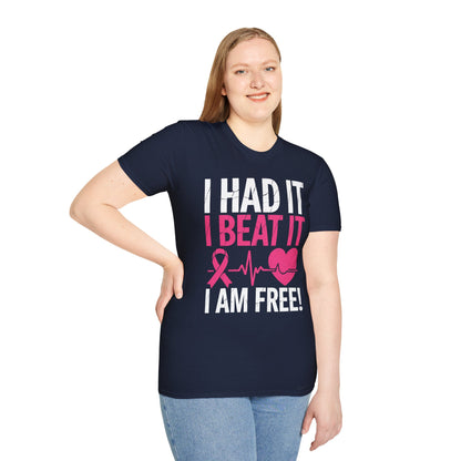 Funny I Had It I Beat It I Am Free Breast Cancer Survivor T-Shirt For Men Women