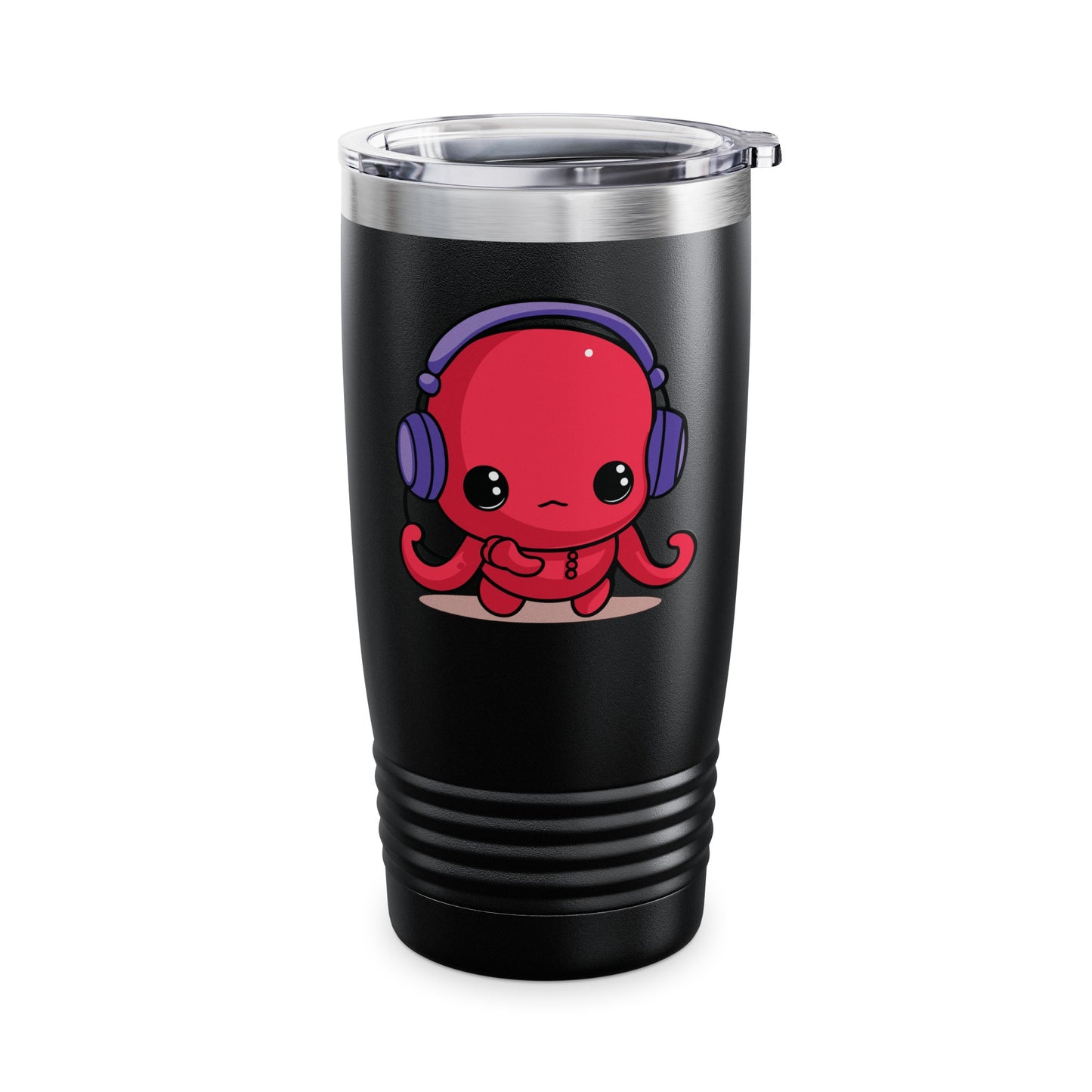 Cute Kawaii Octopus Cartoon Wearing Headphones Music Pop Tumbler For Men Women Tumbler