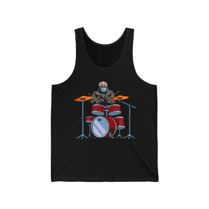 Bernie Sanders Drummer Inauguration Mittens Meme Sitting Drums Tank Tops For Men Women