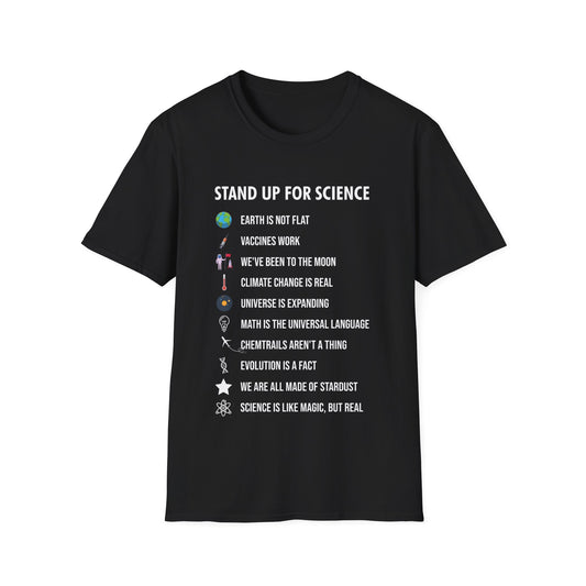 Stand Up for Science Magic But Real Earth Moon Math T-Shirt Men Women