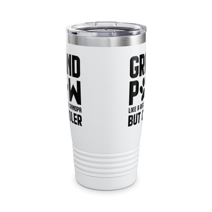 Funny Grandpaw Like Regular Grandpa But Cooler Fathers Day Dog Lovers Paw Grandpa Tumbler For Men Travelers