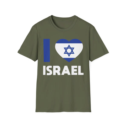 I Love Israel Flag Heart Jews Jewish T-Shirt For Men Women T-Shirt