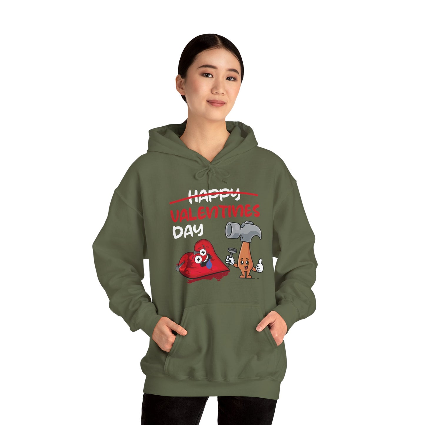 Funny Anti Valentines Day Gift Carpentor Cupid Heart Hammer Nails Hoodie For Men Women Hoodie