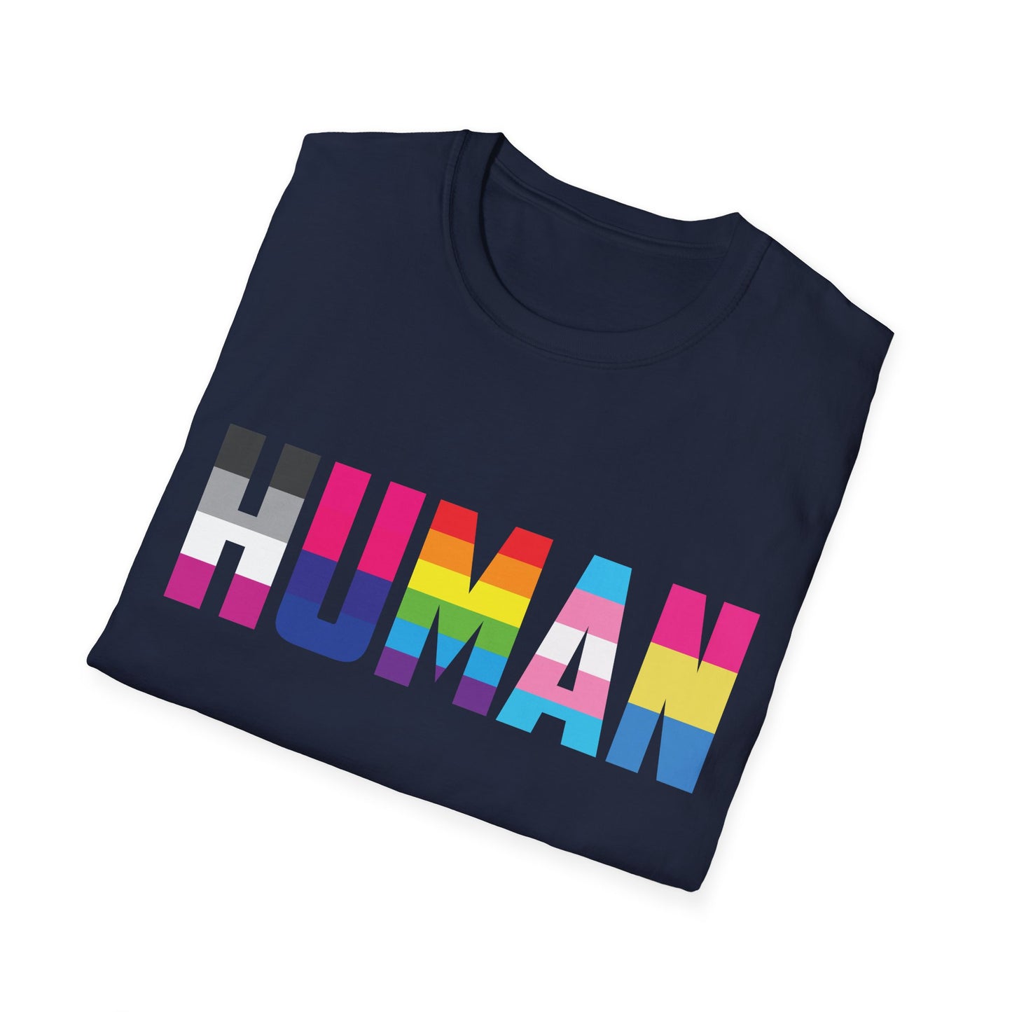 Funny Human LGBT Gay Pride Rainbow Flag Christian Black Man T-Shirt for Men