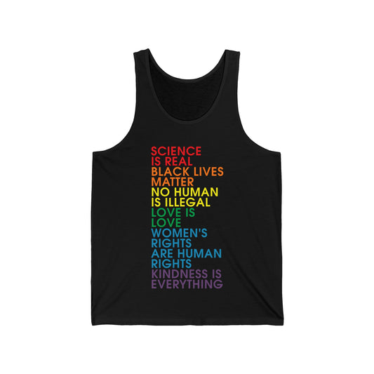 Science is Real Black Lives Matter Justice Equality Love Woman Rights Tee Tank Tops For Men Women