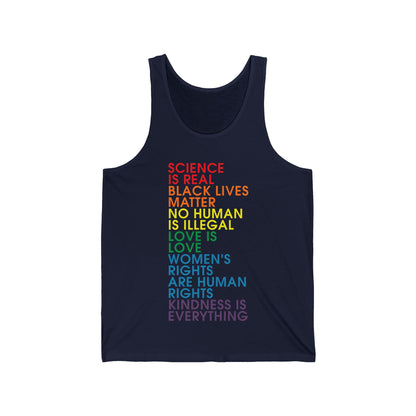 Science is Real Black Lives Matter Justice Equality Love Woman Rights Tee Tank Tops For Men Women