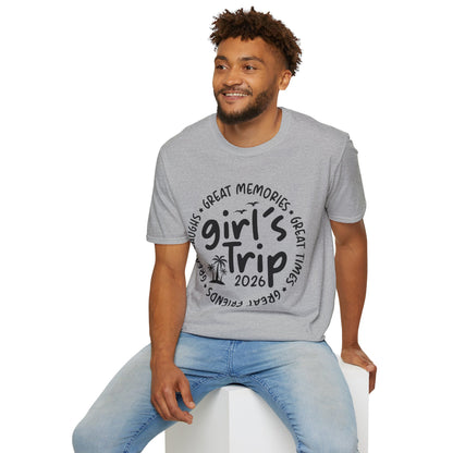 Girl's Trip 2026 Memories Friends Trip Matching Vacation T-Shirt For Men Women T-Shirt