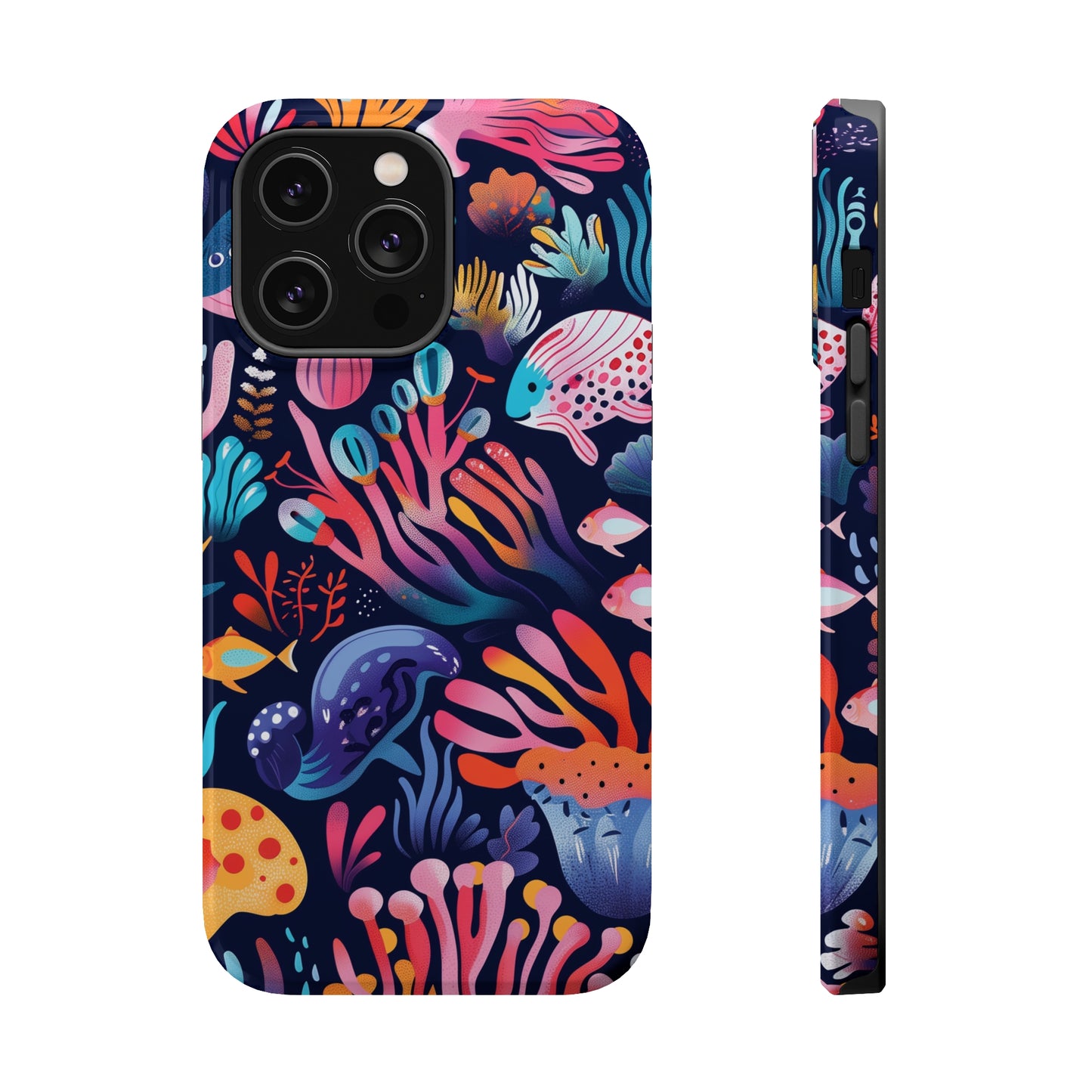 Underwater World Pattern iPhone 13 14 15 Pro Max Plus Case Compatible with MagSafe Tough Cases Protection, Magnetic Phone Case for iPhone  Classic Series