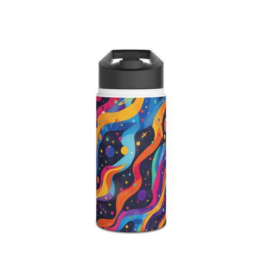 Planetary Parade Pattern Stainless Steel Water Bottle with Twist-on Lid and Double-Wall Vacuum Insulation