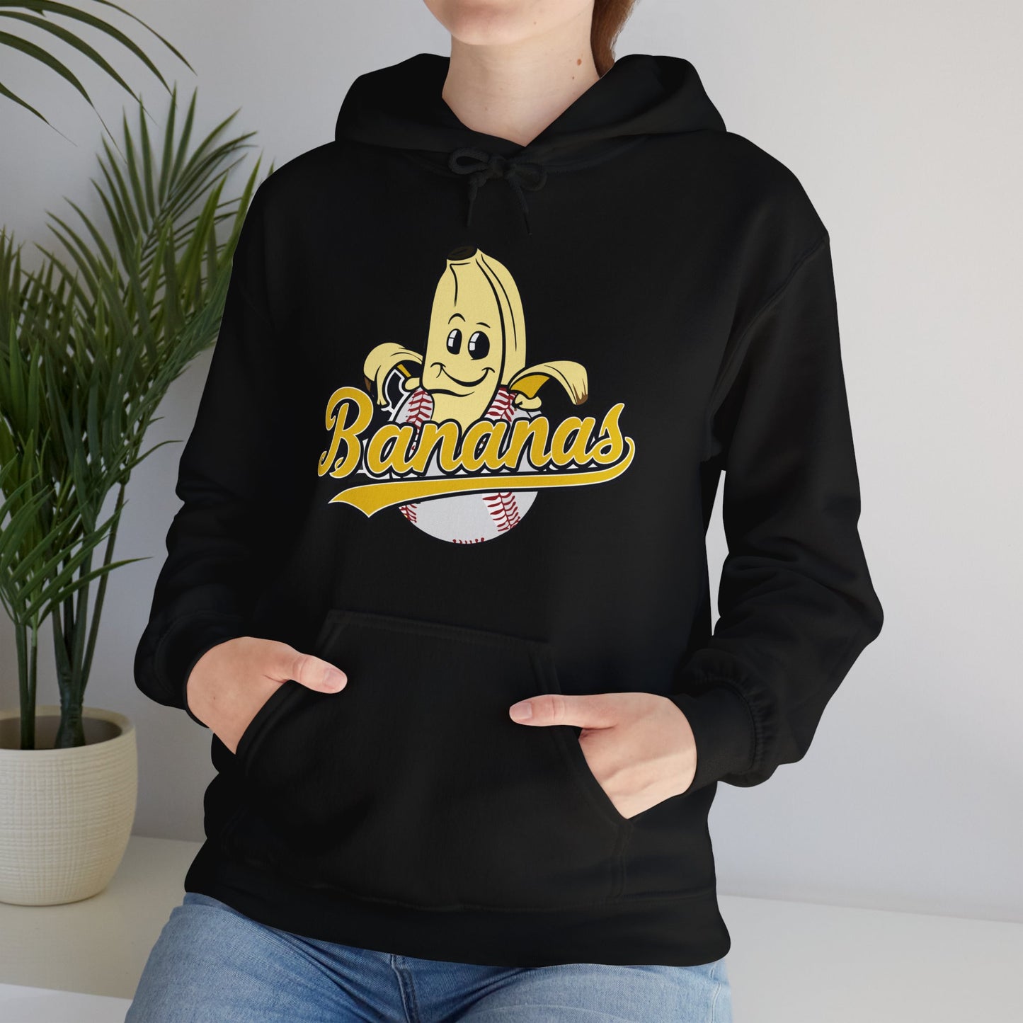 Funny Let's Go Bananas Baseball Hoodie For Baseball Lovers Men Women Hoodie