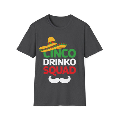 Funny Cinco Drinko Squad Party Mexican Fiesta Cinco de Mayo T-Shirt Men Women