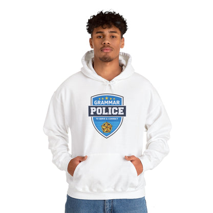 Grammar Police Badge To Serve and Correct Teacher Student Hoodie For Men Women