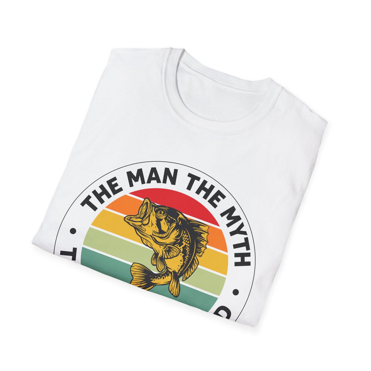 Mens Dad Man The Myth The Fishing Legend Fisherman Vintage Bass Fishing T-Shirt