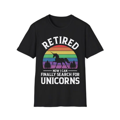 Funny Humor Retired Retirement Unicorn Grandpa Grandma Tshirt Men Women