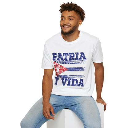 Cuba Patria y Vida Flag Distressed Vintage Cuban Flag T-Shirt For Men Women