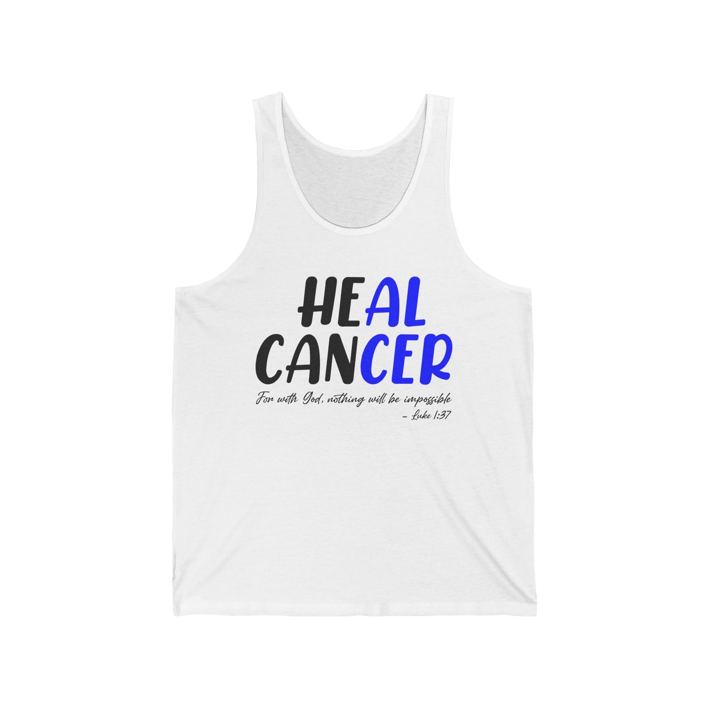 Colon Cancer Faith Bible Verse CRC Awareness Support Heal Family Tank Top For Men Women