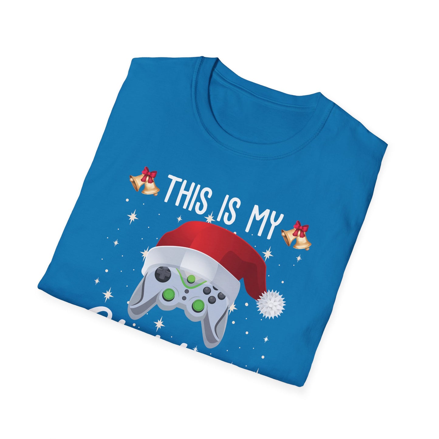 Funny This Is My Christmas Pajama Santa Hat Gamer Video Game Gaming T-Shirt