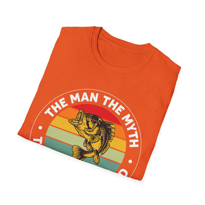 Mens Dad Man The Myth The Fishing Legend Fisherman Vintage Bass Fishing T-Shirt