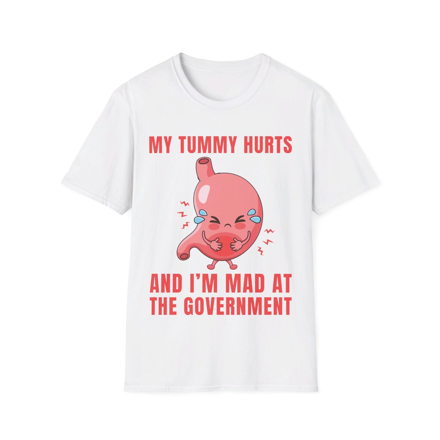 Funny My Tummy Hurts And I'm MAD At The Government Meme Sarcastic T-Shirt