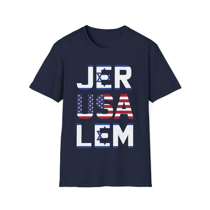 Jerusalem City Usa Israel Flag Jewish Support Jerusalem T-Shirt For Men Women T-Shirt