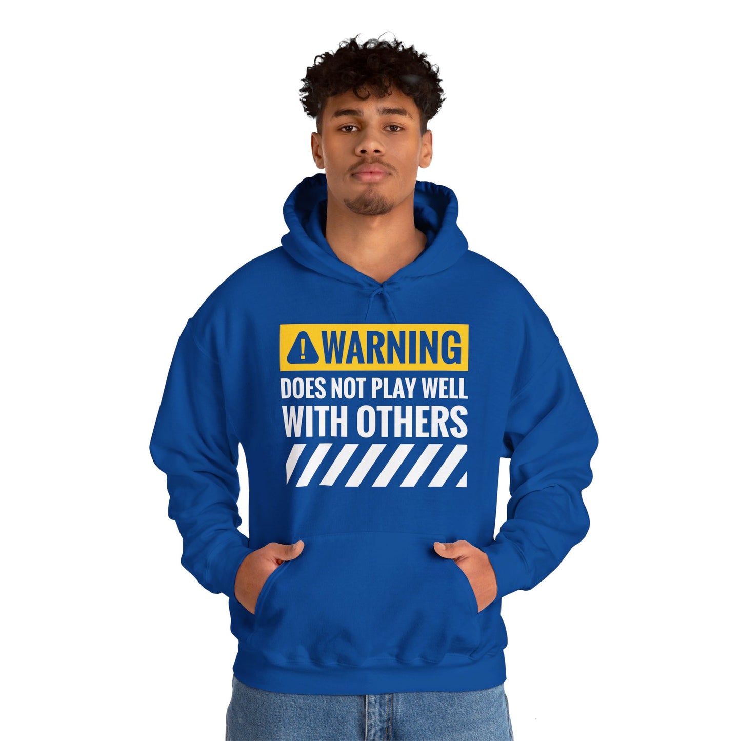 Funny Warning Does Not Play Well With Others Caution Sign Hoodie For Men Women Hoodie