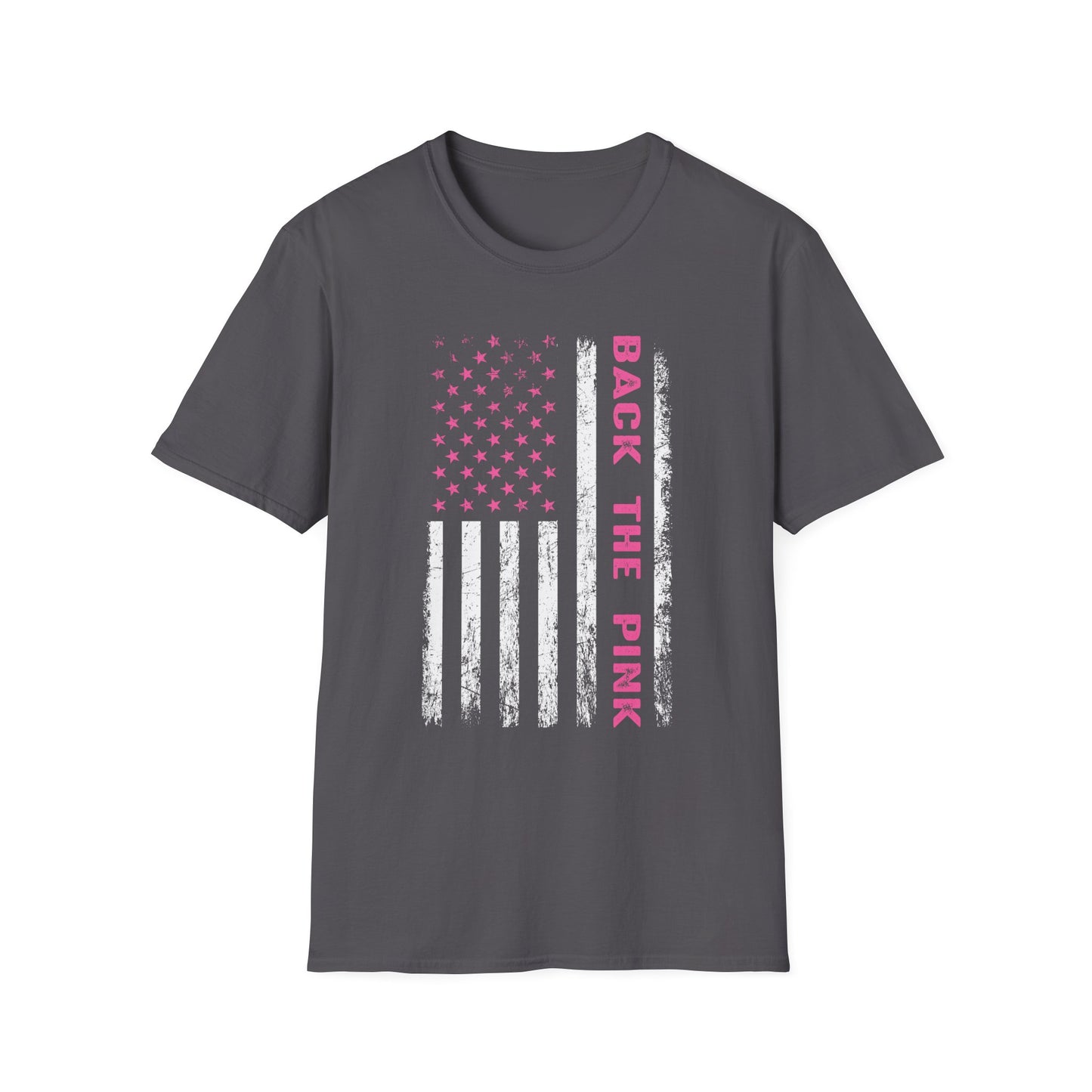 Back The Pink USA Flag Pink Breast Cancer Awareness October Tshirt
