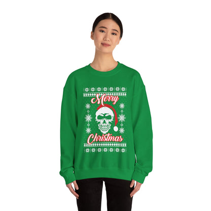 Merry Christmas Ugly Skull Holiday Xmas Jumper Crewneck Sweatshirt Sweater