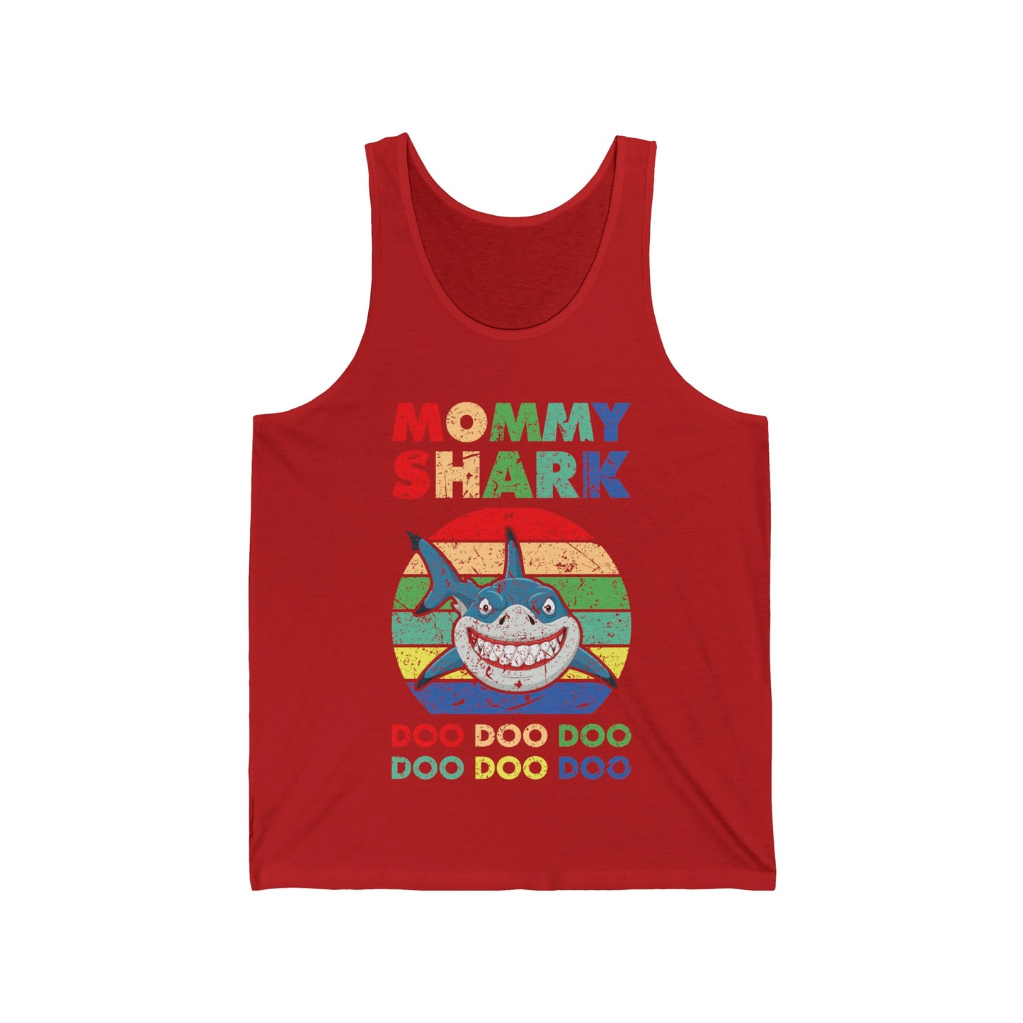 Funny Mommy Shark Vintage Doo Doo Doo Mothers Day Birthday Gift Tee Tank Tops Women