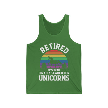 Funny Humor Retired Retirement Unicorn Grandpa Grandma Tank Tops For Men Women