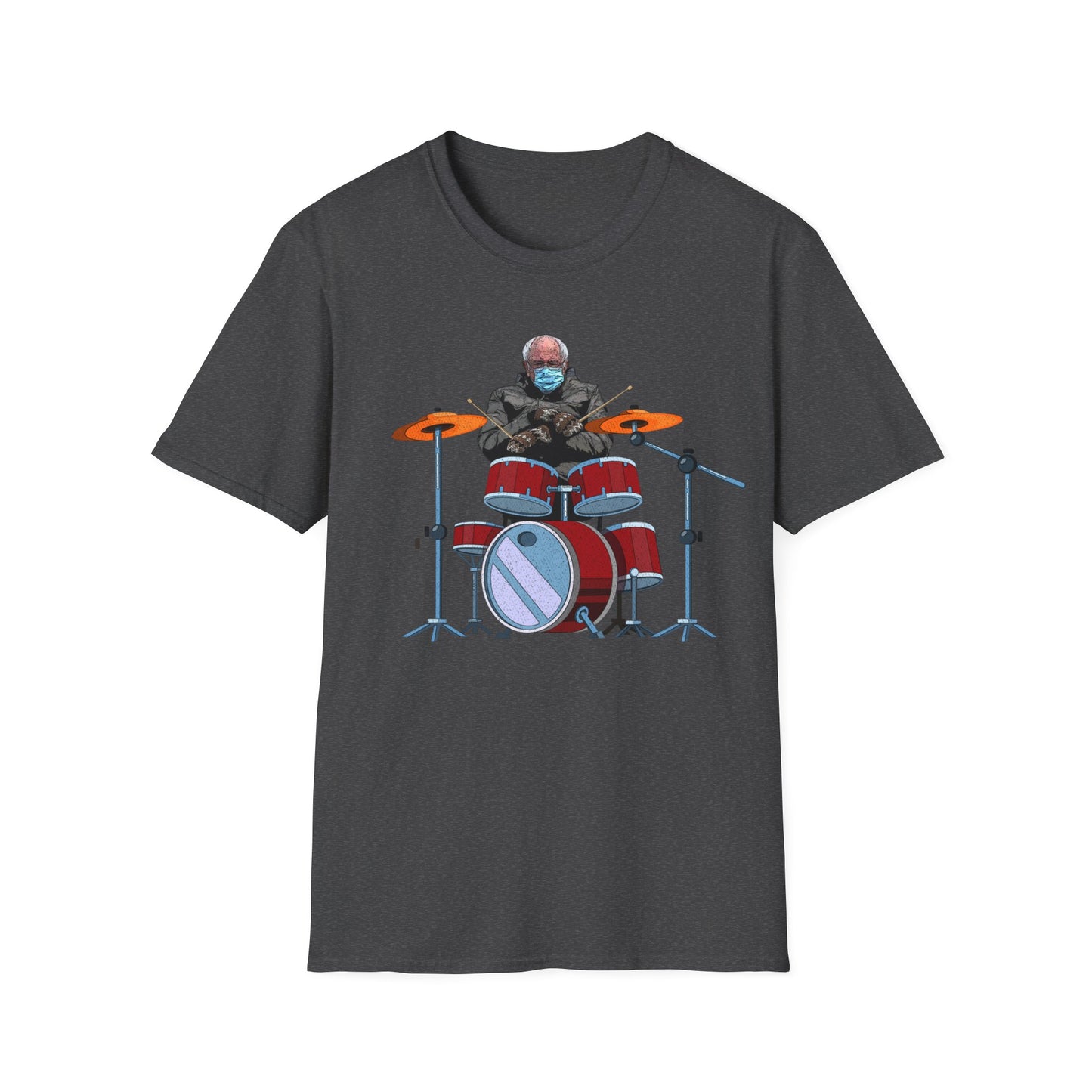 Bernie Sanders Drummer Inauguration Mittens Meme Sitting Drums T-Shirt