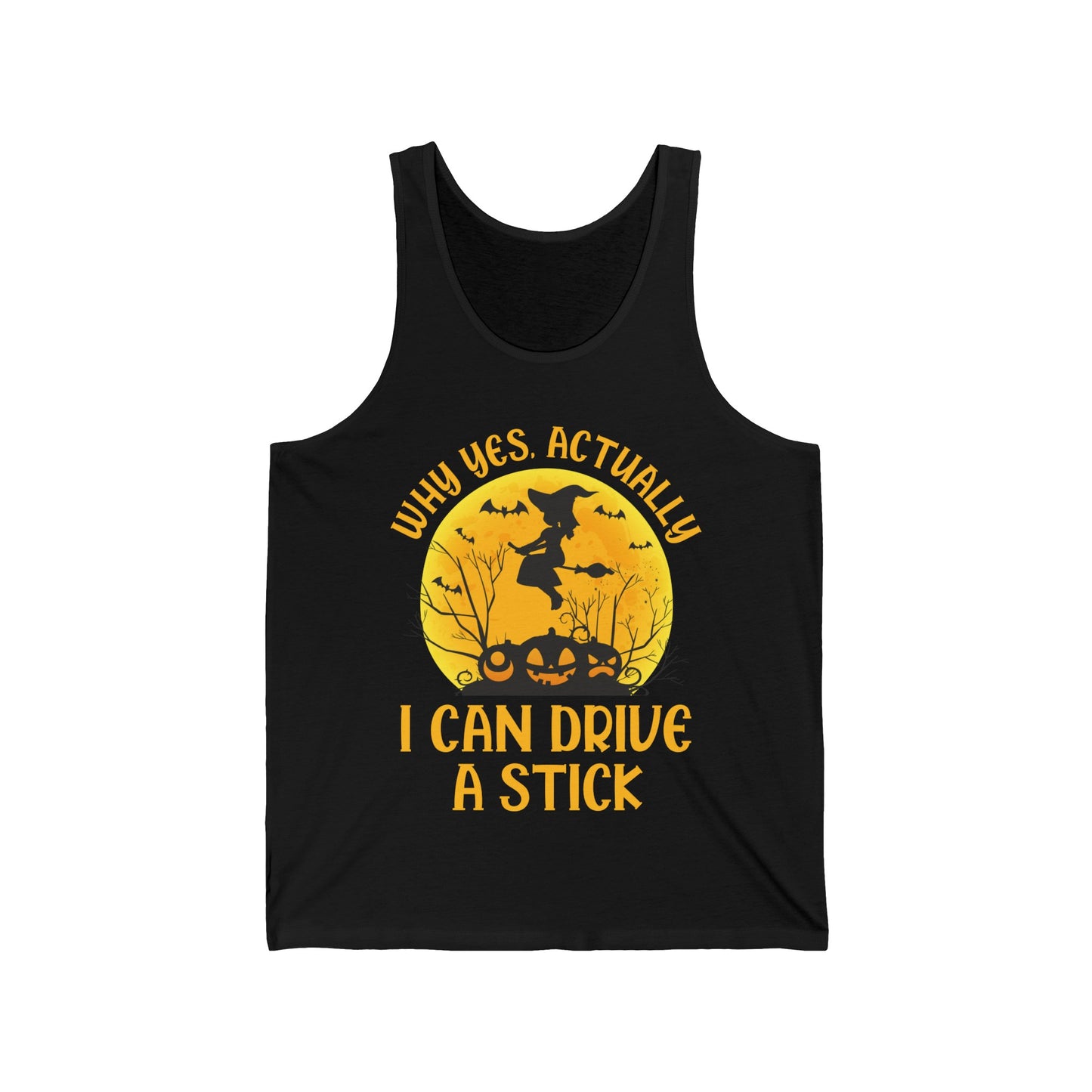 Funny Why Yes Actually I Can Drive A Stick Witch halloween Party Tank Tops For Girls