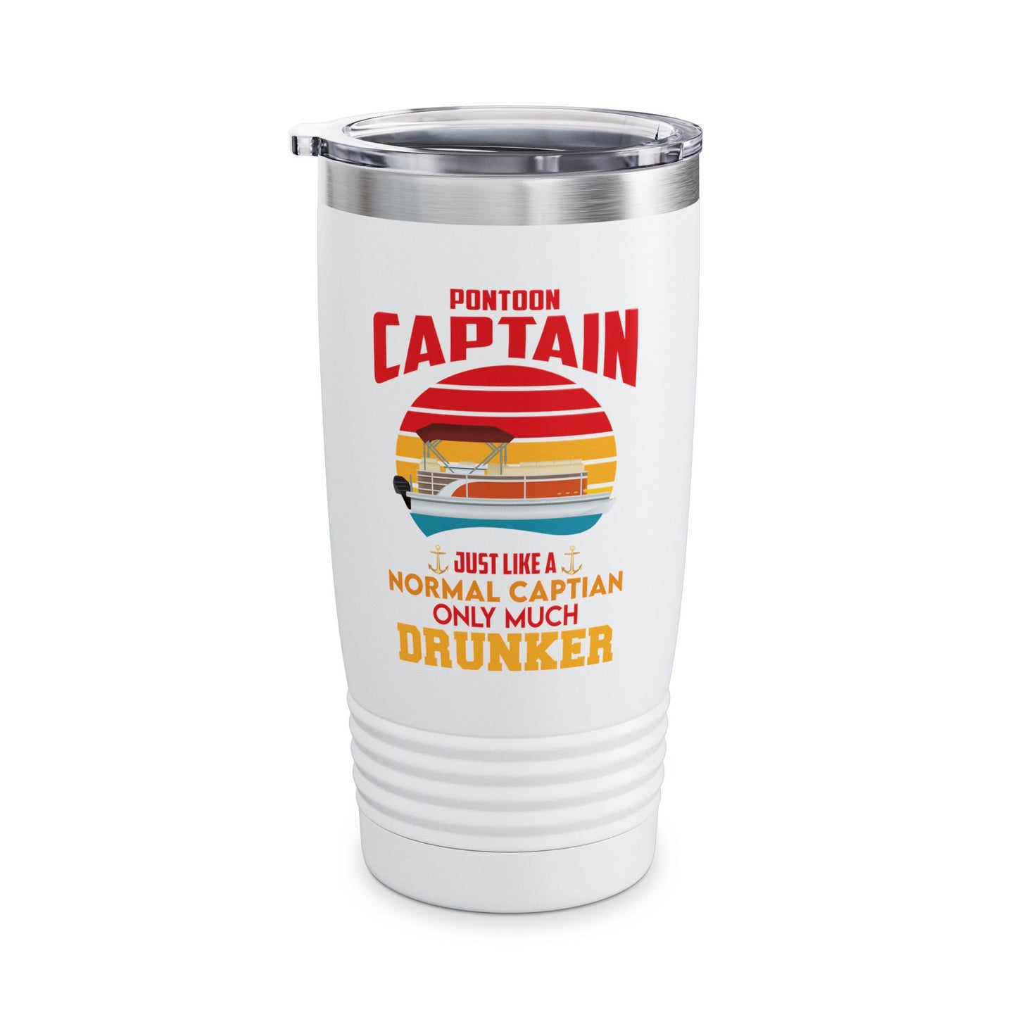 Pontoon Captain Boat Lake Boating Beer Party Gift For Dad Tumbler