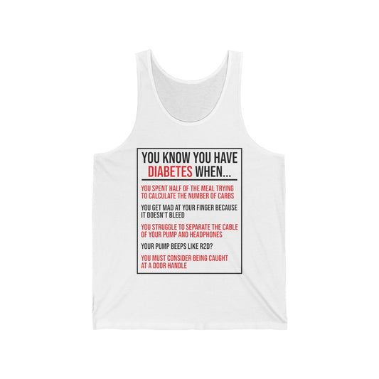 Diabetes Awareness Funny Pun Or Quote Tank Top Men Women