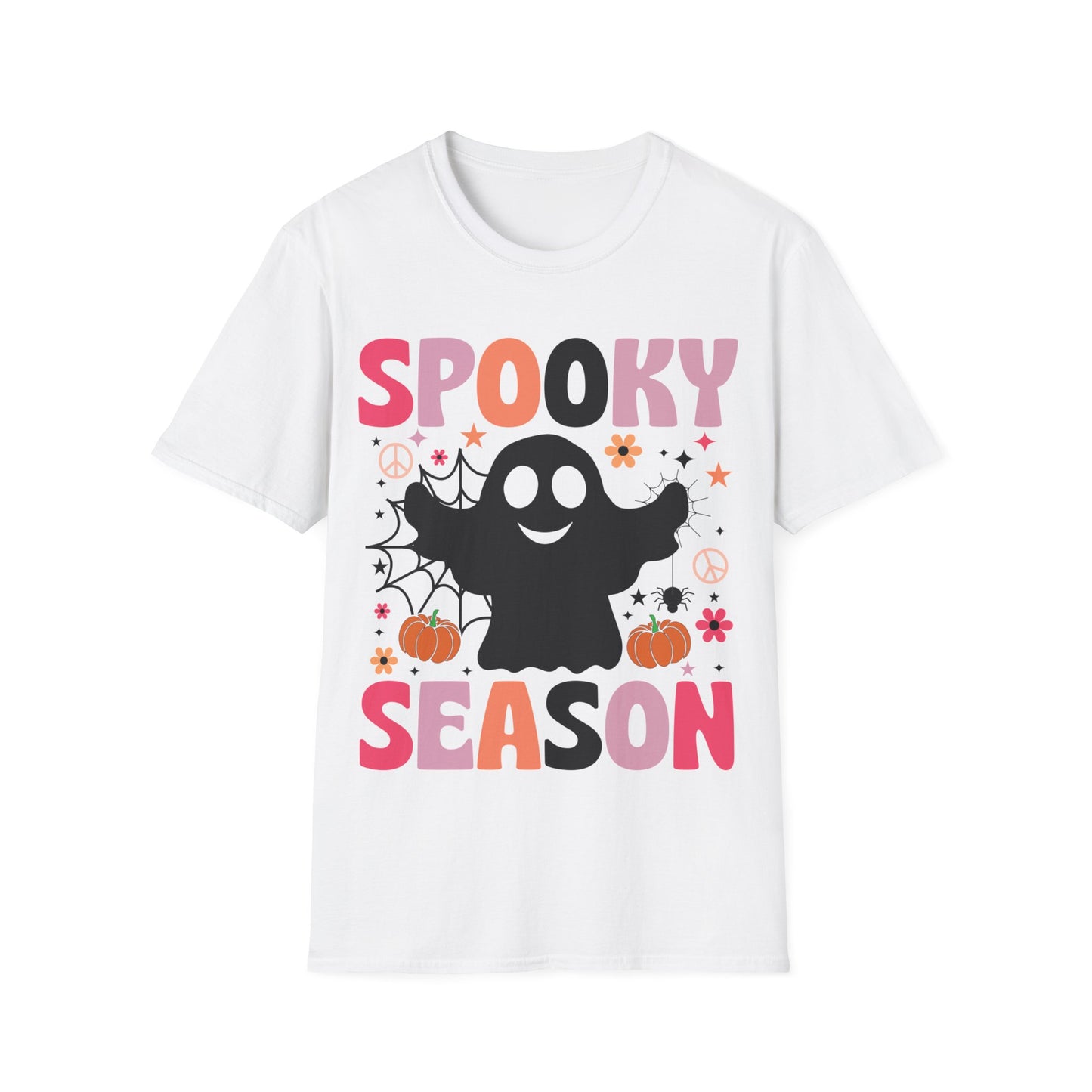 Groovy Spooky Season Cute Ghost Pumpkin Halloween T-Shirt For Men Women Kids